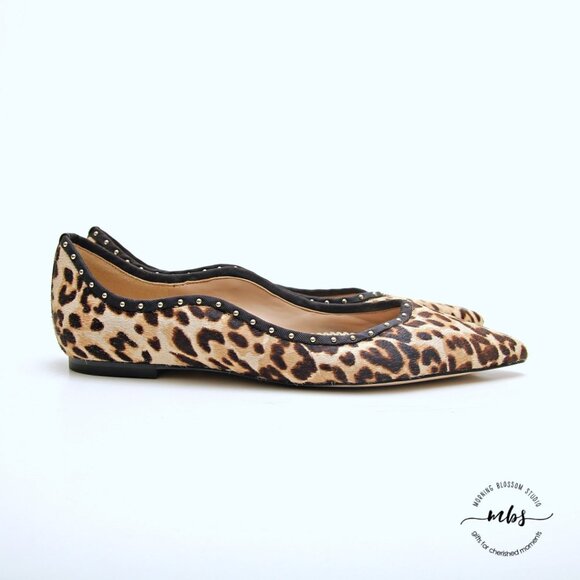 Sam Edelman Rivera Leopard Calf Hair Flats in Brown Women Size 7.5 - Picture 3 of 14